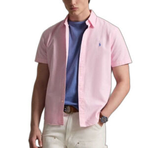 Ralph Lauren Men's Pink Garment Dyed Oxford Cloth SS Button-Down Shirt Size XL